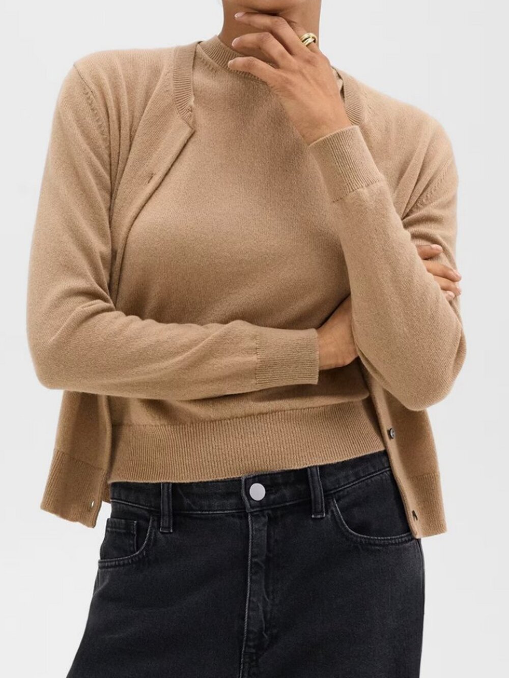 Theory Cashmere Crewneck Cardigan & Shell Top Set - Picture 5 of 6
